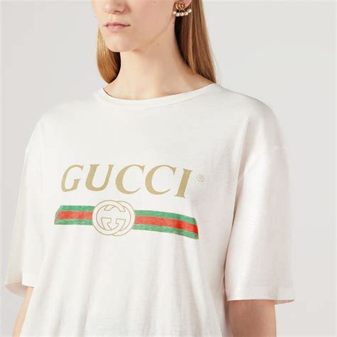 white gucci shirt women's|white gucci shirt girls medium.